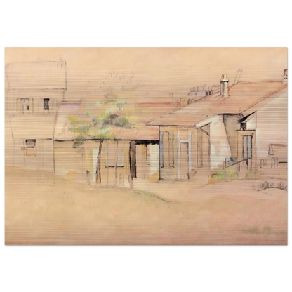 Cottages - Paul Cézanne Brushed Aluminum Print - 70x100 cm / 28x40 inches | Paul Cézanne Aluminum Print | Paul Cézanne Prints