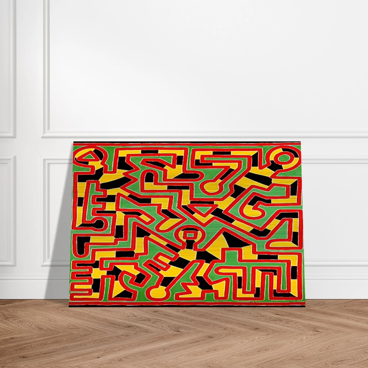 UNTITLED 1988 - Keith Haring Brushed Aluminum Print - 70x100 cm / 28x40 inches | Keith Haring Aluminum Print | Keith Haring Prints | Keith Haring Art For Sale
