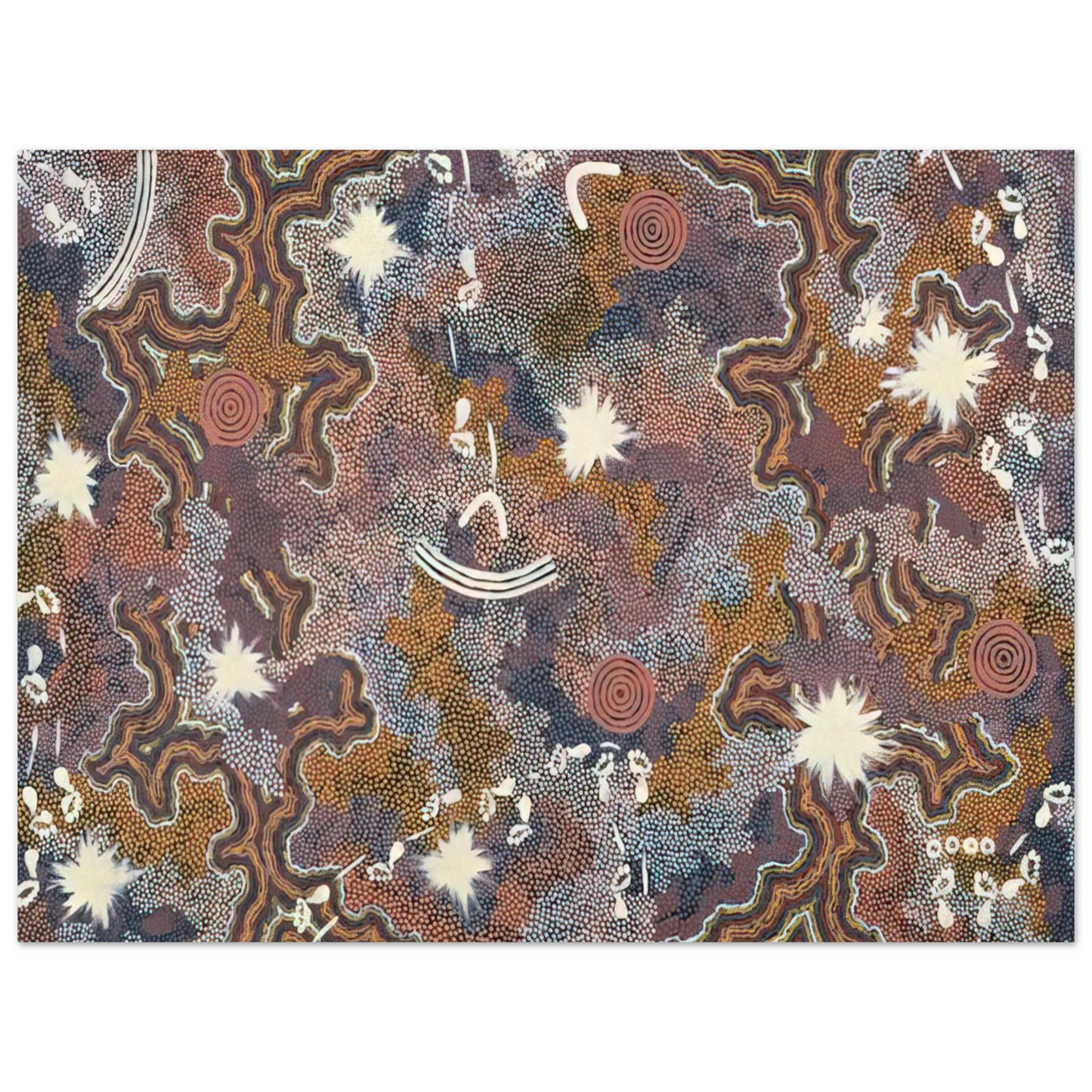 Clifford Possum Tjapaltjarri - Ngarlu Red Hill - 1990  75x100 cm / 30x40inches Fine Art Poster