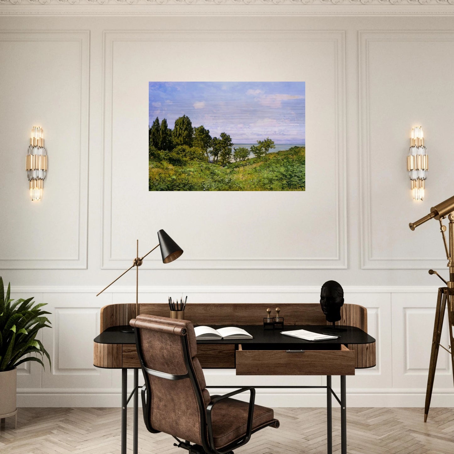 By the Sea - claude monet Brushed Aluminum Print - 70x100 cm / 28x40 inches | claude monet Aluminum Print | claude monet Prints