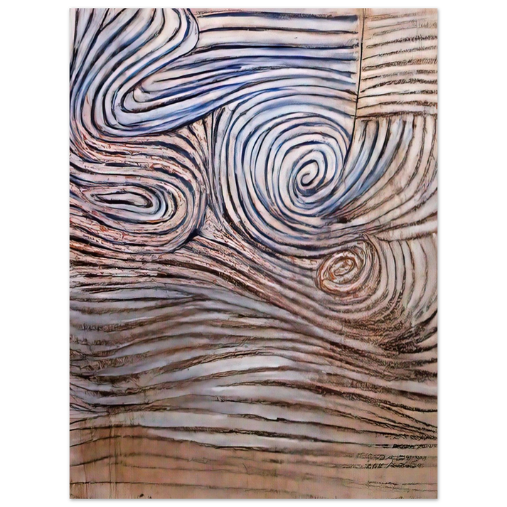 Victor Pasmore - Spiral Motif in White, Black and Indigo - 1951  75x100 cm / 30x40inches Fine Art Poster