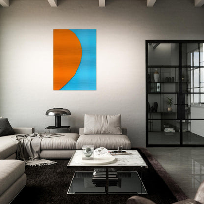 Orange Relief with Blue - Ellsworth Kelly Brushed Aluminum Print - 70x100 cm / 28x40 inches | Ellsworth Kelly Aluminum Print | Ellsworth Kelly Prints
