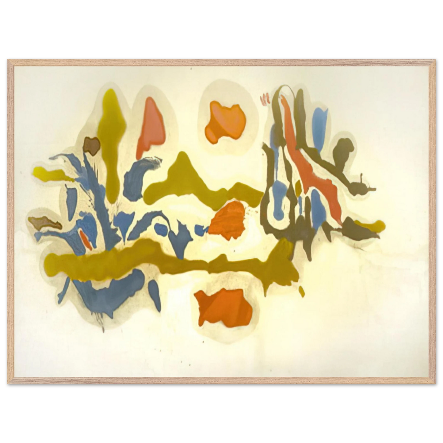 Helen Frankenthaler - Seascape with Dunes - 1962 Wall art - 45x60 cm / 18x24 inches - Premium Wooden Framed Poster With Fine Art Paper-canvas - Black frame