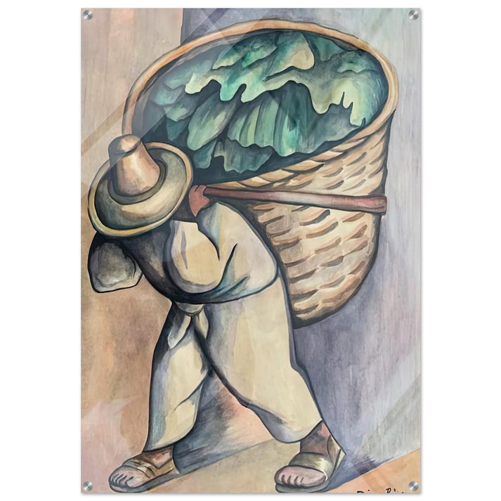 EL CARGADOR DE HOJAS DE PLATANO 1953 - Diego Rivera Acrylic Print - 70x100 cm / 28x40″ inches