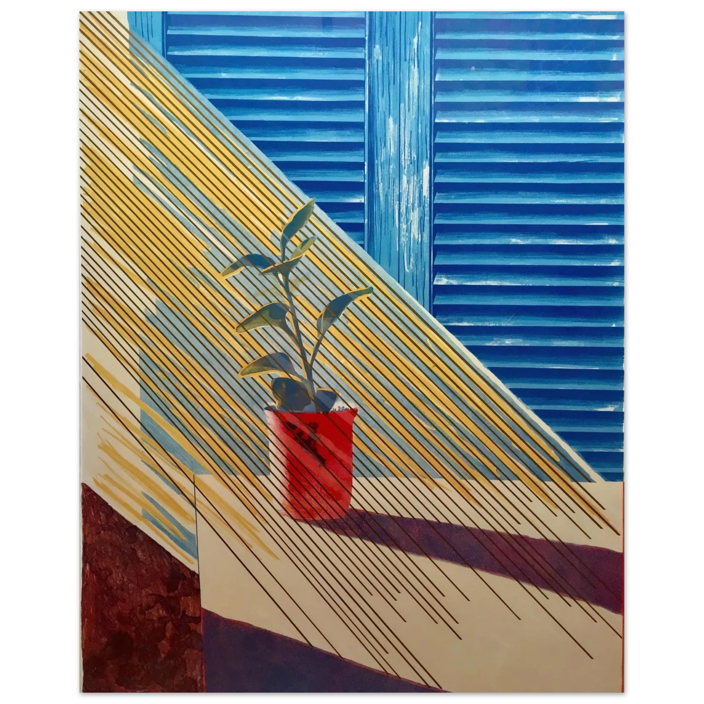 David Hockney - David Hockney Wall art - 15x20 cm / 6x8 inches - Premium Wooden Framed Poster With Fine Art Paper - Black frame