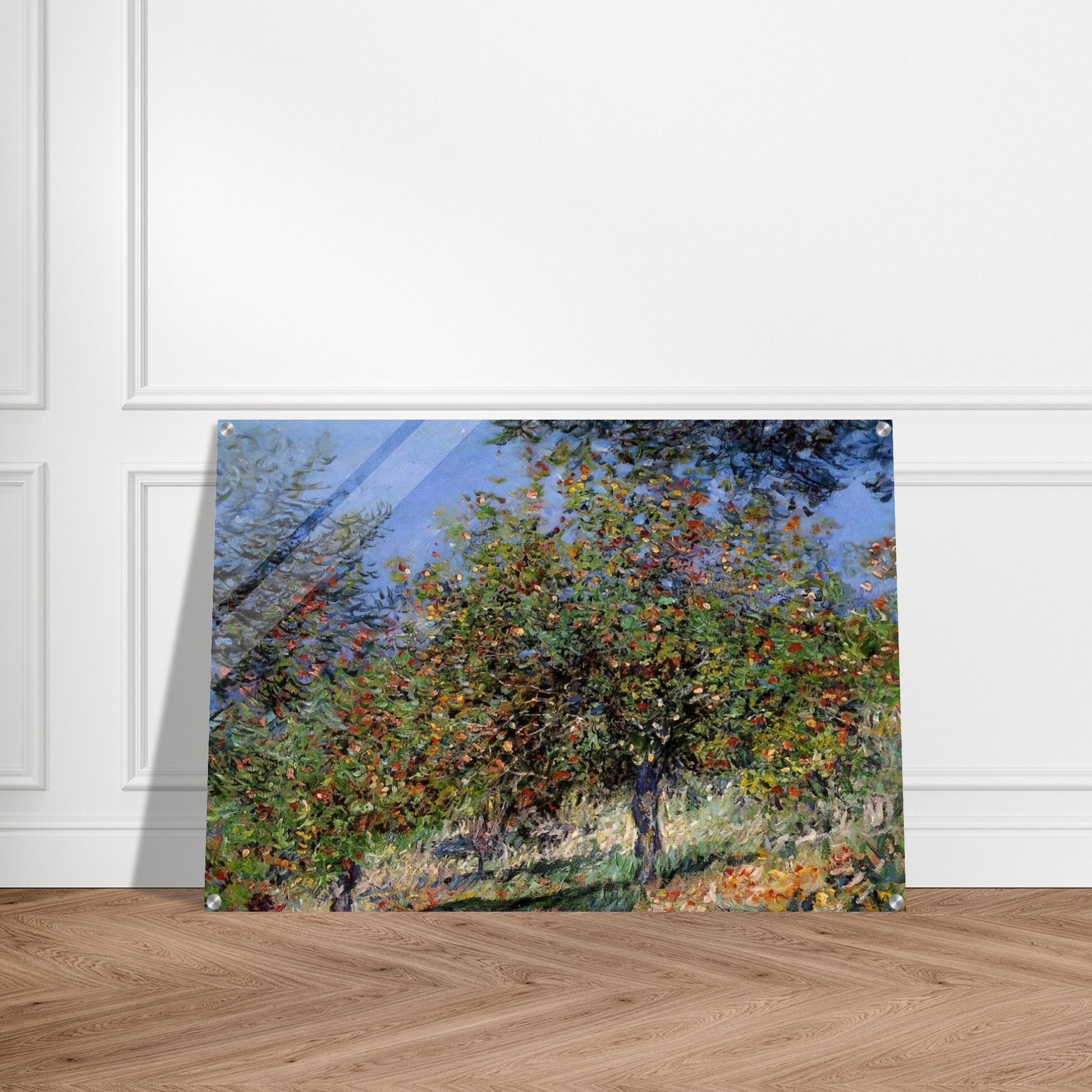 Apple Trees on the Chantemesle Hill - claude monet Acrylic Print - 70x100 cm / 28x40″ inches | claude monet Wall Art | claude monet Prints