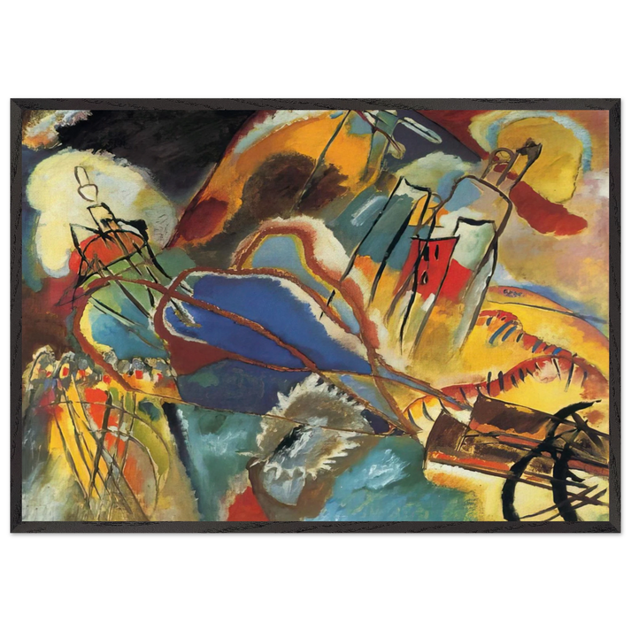 IMPROVISATION 30 CANNONS 1913 - Wassily Kandinsky 70x100 cm / 28x40 inches Framed Art Print – Black Wooden Frame