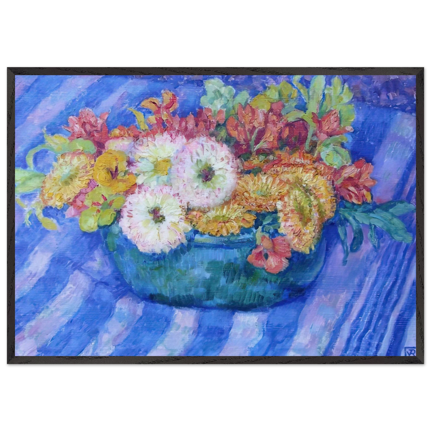 YELLOW BOUQUET 1917 - Theo van Rysselberghe 70x100 cm / 28x40 inches Framed Art Print – Black Wooden Frame