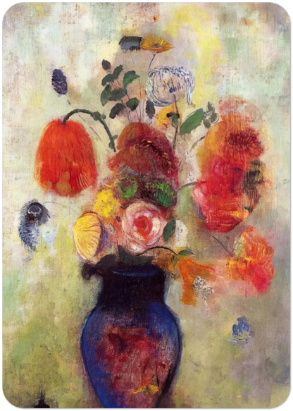 BOUQUET OF FLOWERS 3 By Odilon Redon Pack of 10 Post Cards | Odilon Redon Post Cards | A6 (10.5 x 14.8 cm) - 4.1 x 5.8 inches