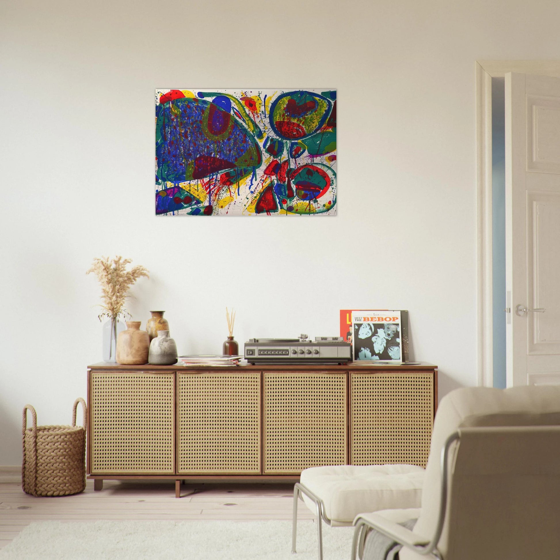 Variant III  from Bright Jade Ghost  - Sam Francis Brushed Aluminum Print - 70x100 cm / 28x40 inches | Sam Francis Aluminum Print | Sam Francis Prints