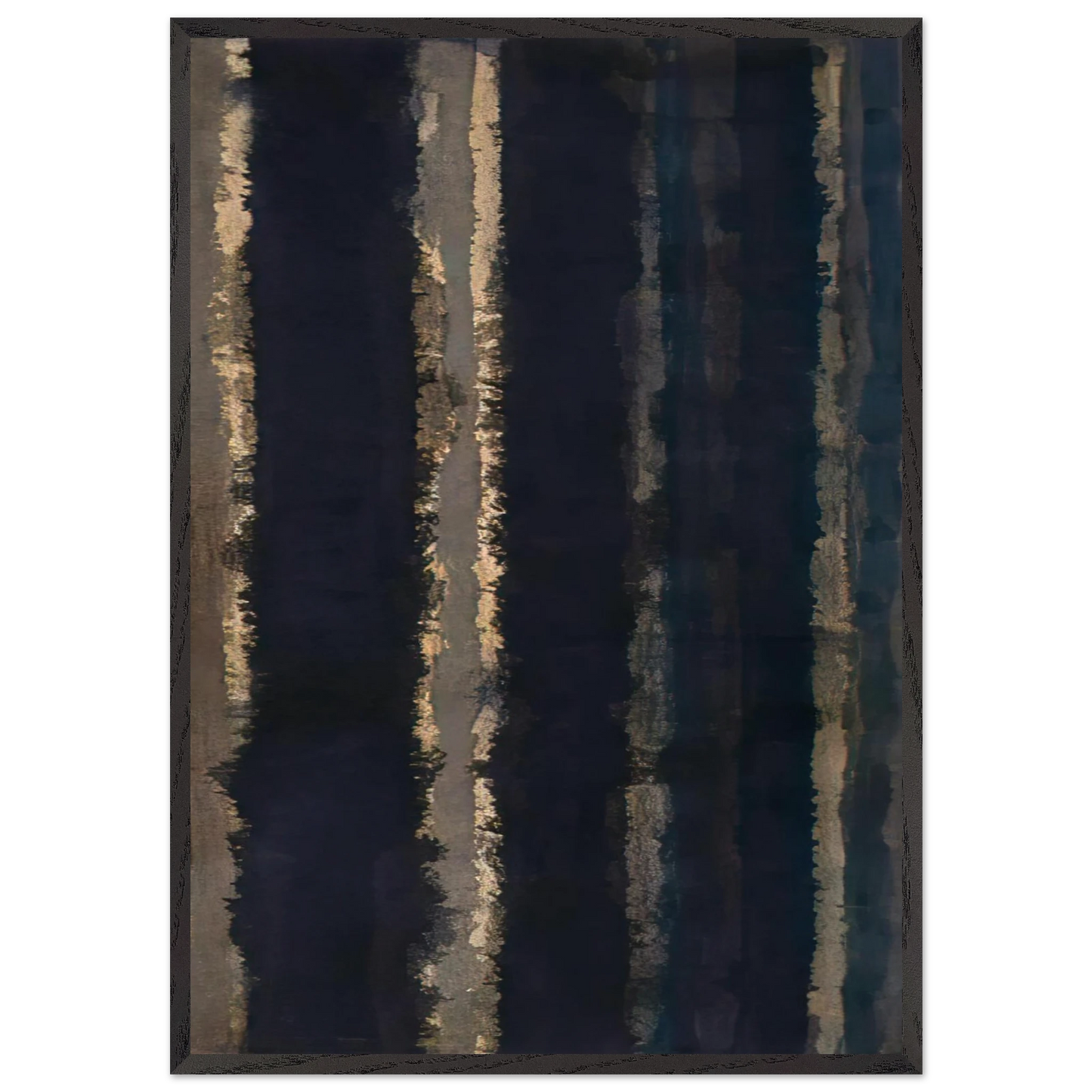 Burnt Umber and Ultramarine - 1978 - Yun Hyong-keun 70x100 cm / 28x40 inches Framed Art Print – Black Wooden Frame