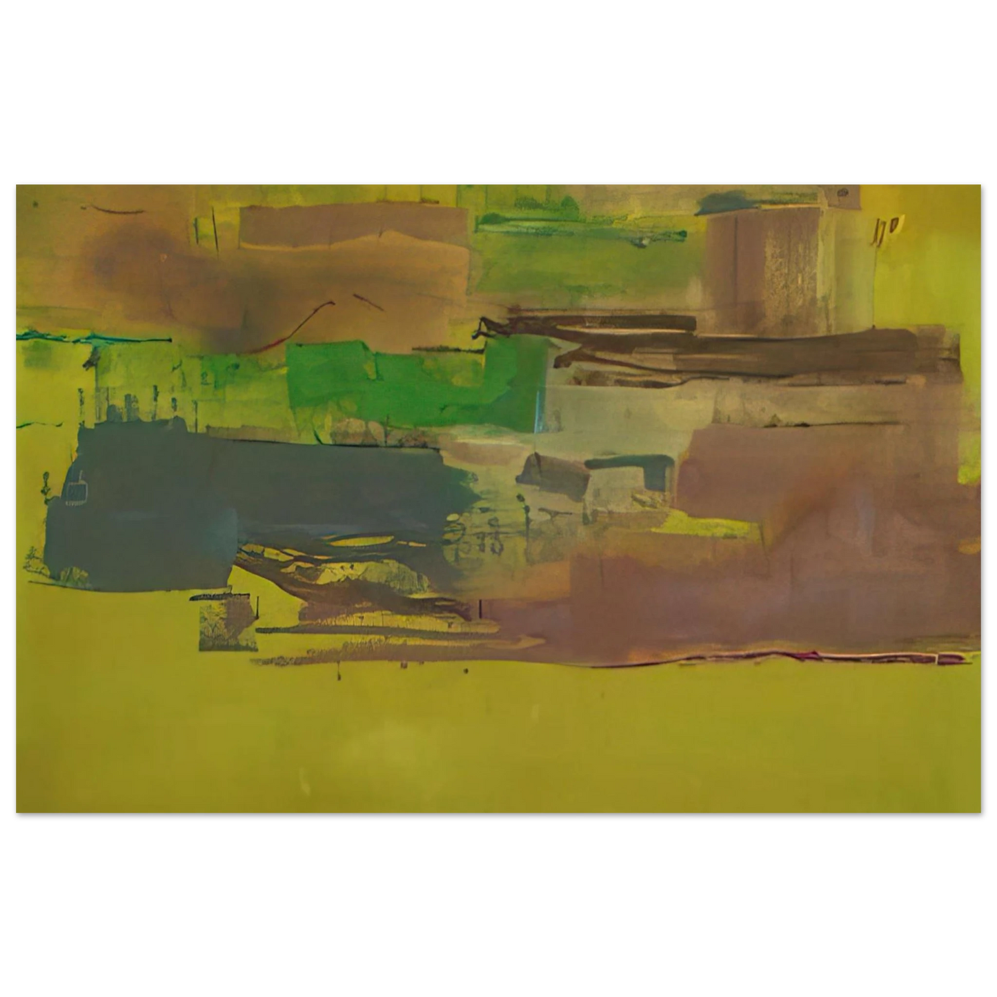 Helen Frankenthaler - August Deep - 1978 Wall art - A2 (42 x 59.4  cm) - Premium Wooden Framed Poster With Fine Art Paper-canvas - Black frame
