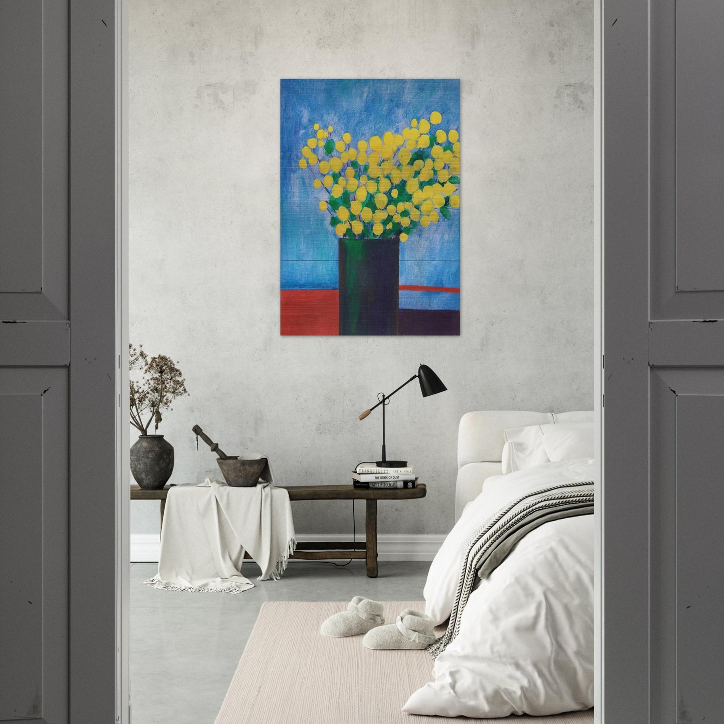 Vase With Flowers - 1968 - Aldemir Martins Brushed Aluminum Print - 70x100 cm / 28x40 inches | Aldemir Martins Aluminum Print | Aldemir Martins Prints