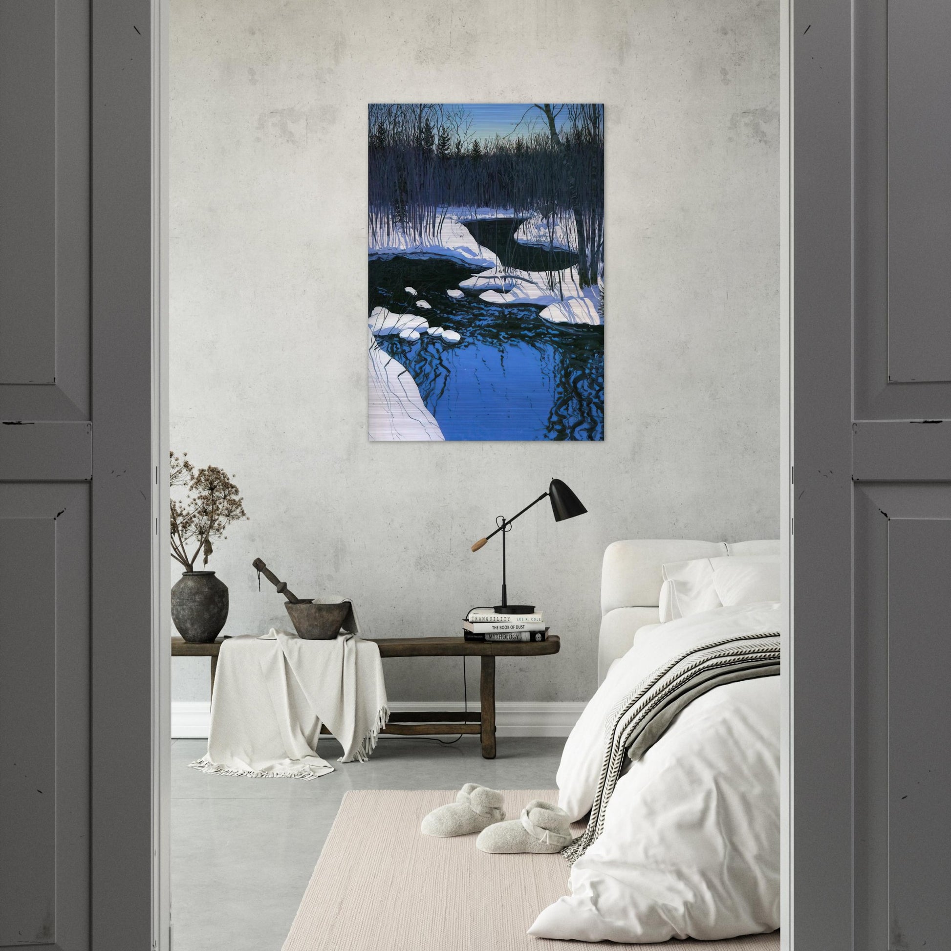 Unyarded deer - Contemporary Realism - Neil Welliver Brushed Aluminum Print - 70x100 cm / 28x40 inches | Neil Welliver Aluminum Print | Neil Welliver Prints
