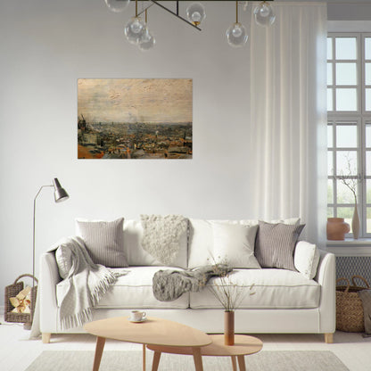 View of Paris from Montmartre - Vincent van Gogh Brushed Aluminum Print - 70x100 cm / 28x40 inches | Vincent van Gogh Aluminum Print | Vincent van Gogh Prints