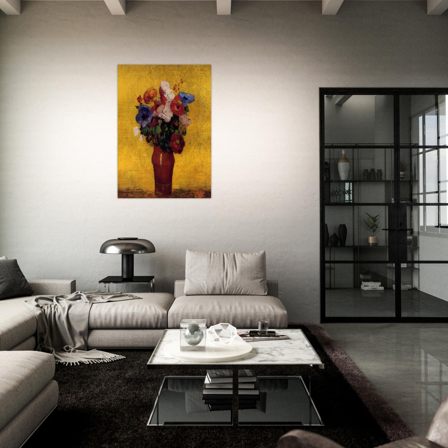 FLOWERS 4 - Odilon Redon Brushed Aluminum Print - 70x100 cm / 28x40 inches | Odilon Redon Aluminum Print | Odilon Redon Prints