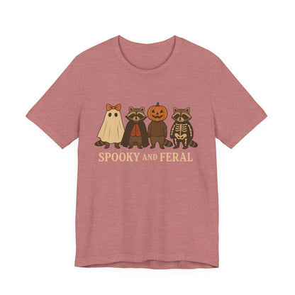 Camiseta de mapache espeluznante, divertida camiseta gráfica de Halloween, bonita camiseta vintage de otoño, moderna camiseta de Halloween para mujer, camiseta de mapache salvaje