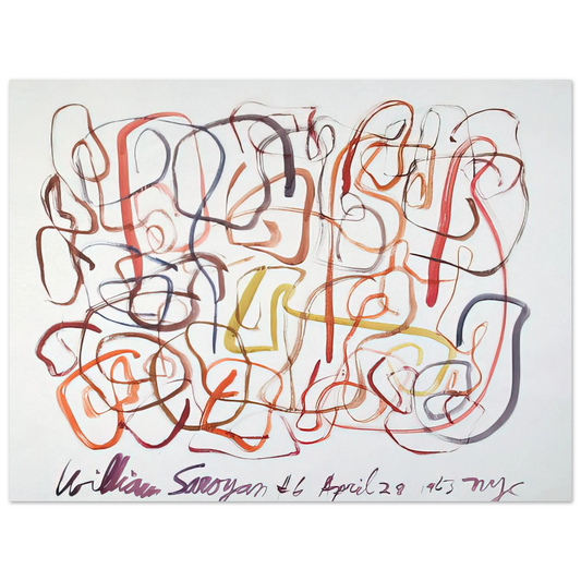 William Saroyan - #6 April 28, 1963 NYC - 1963  75x100 cm / 30x40inches Fine Art Poster