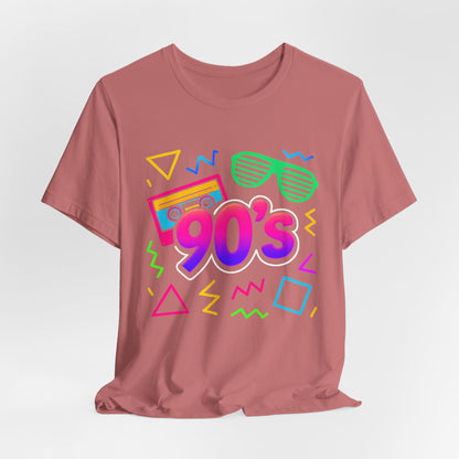 Música de la vieja escuela de los 90: ambiente arcade, clásico vintage de los 90. Camiseta retro de los 90 con la frase "Amo los años noventa".