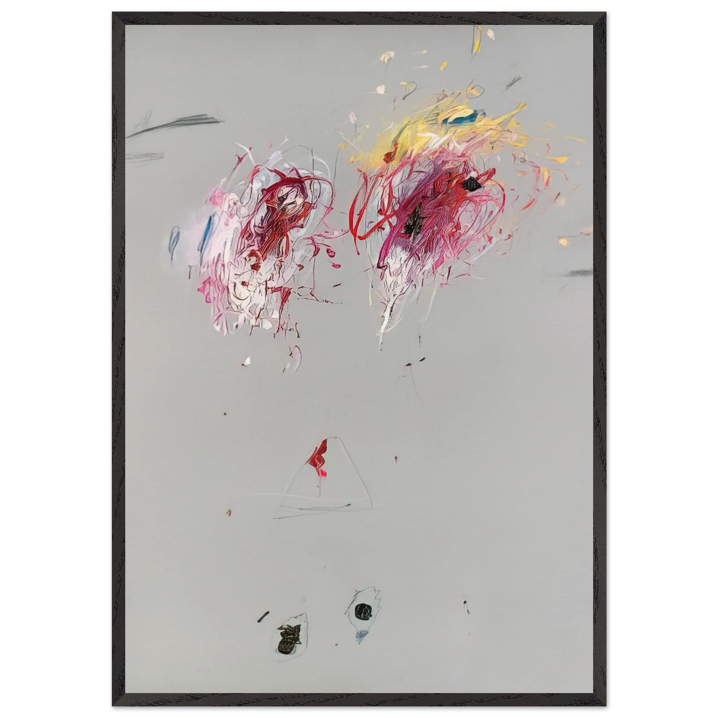 Nine Discourses on Commodus Part IV - Cy Twombly 70x100 cm / 28x40 inches Framed Art Print – Black Wooden Frame