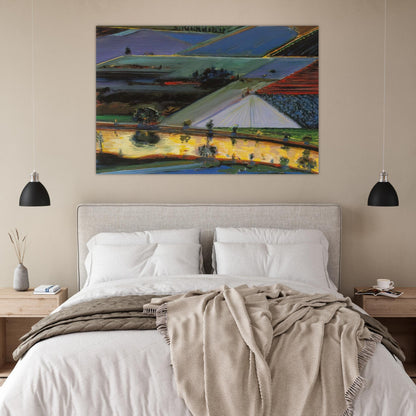 Farm Channel - 1996 - Wayne Thiebaud Art Prints - 100x150 cm / 40x60″ inches | Wayne Thiebaud Poster | Wayne Thiebaud Prints