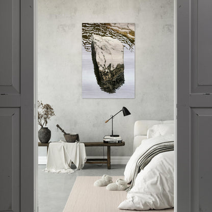 Study for Flat Boulder Reflected - 1986 - Neil Welliver Brushed Aluminum Print - 70x100 cm / 28x40 inches | Neil Welliver Aluminum Print | Neil Welliver Prints