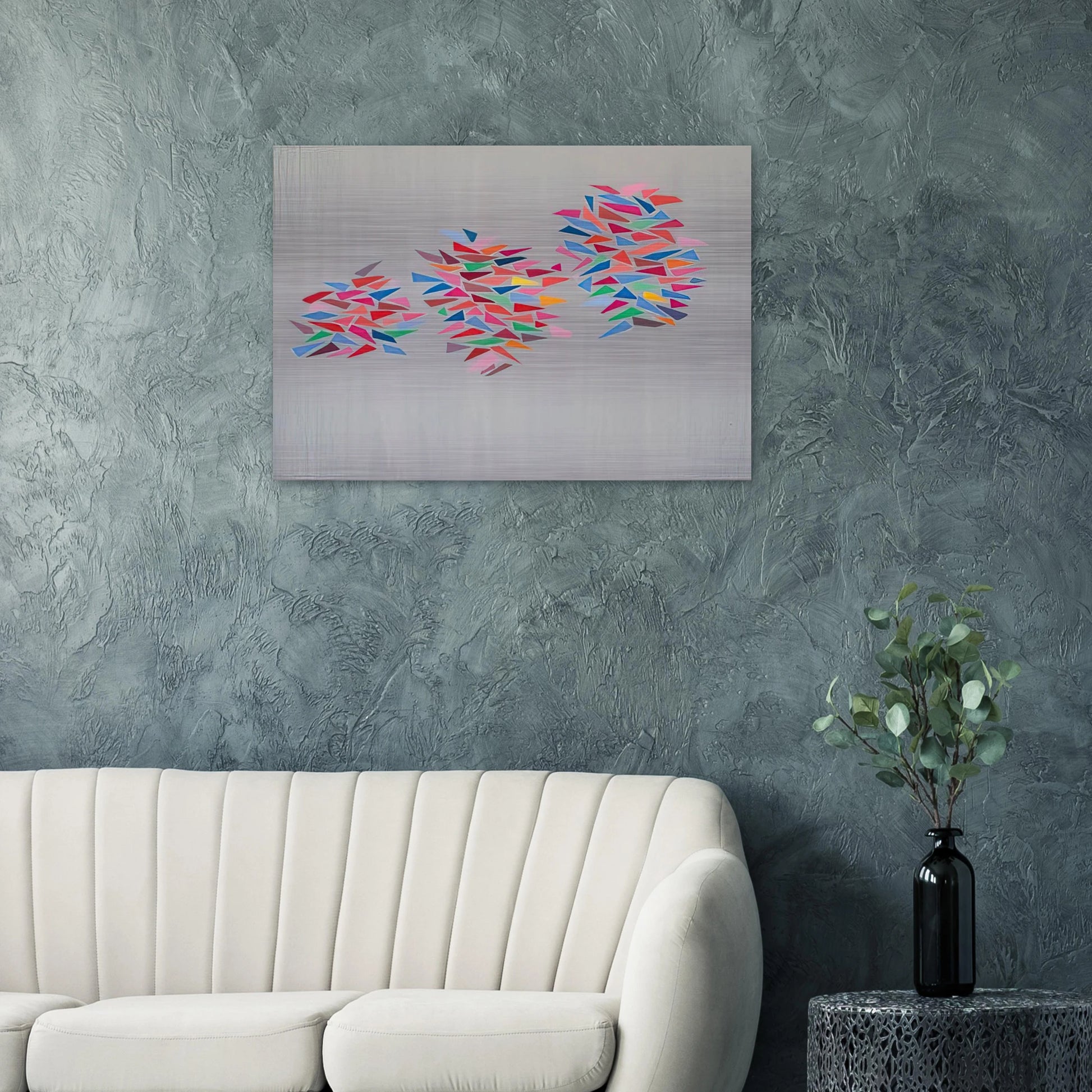 Colors on Gray - 1976 - Robert Goodnough Brushed Aluminum Print - 70x100 cm / 28x40 inches | Robert Goodnough Aluminum Print | Robert Goodnough Prints