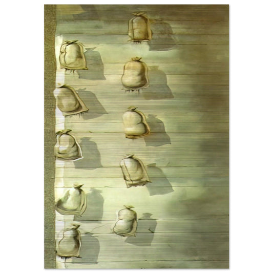 SET DESIGN FOR THE BALLET LOS SACOS DEL MOLINERO - Salvador Dali Brushed Aluminum Print - 70x100 cm / 28x40 inches | Salvador Dali Aluminum Print | Salvador Dali Prints
