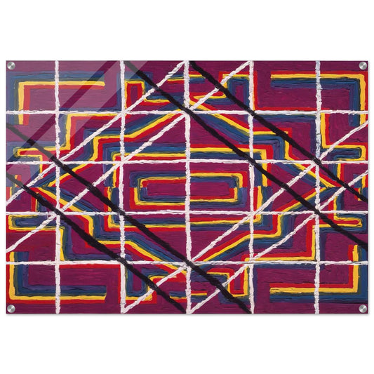 Spanish Door Design Purple - 1959 - Alfred Jensen Acrylic Print - 70x100 cm / 28x40″ inches