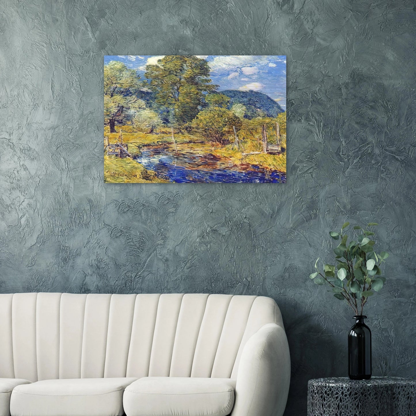 Bedford Hills - Childe Hassam Brushed Aluminum Print - 70x100 cm / 28x40 inches | Childe Hassam Aluminum Print | Childe Hassam Prints