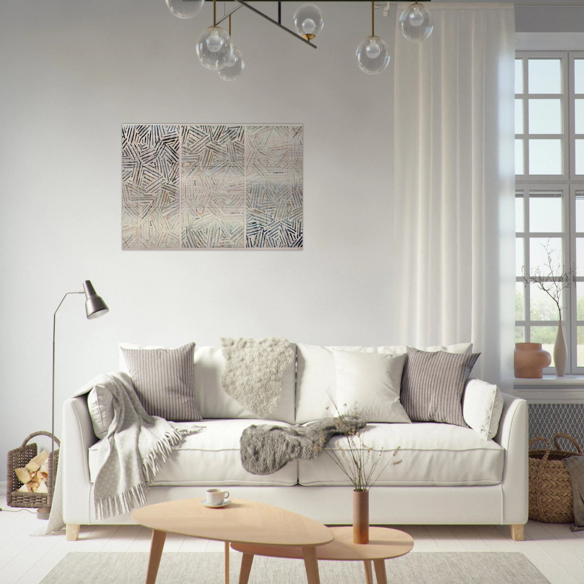 BETWEEN THE CLOCK AND THE BED 1989 - Jasper Johns Brushed Aluminum Print - 70x100 cm / 28x40 inches | Jasper Johns Aluminum Print | Jasper Johns Prints