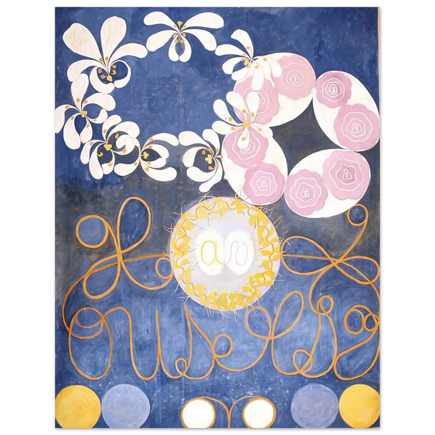 Hilma af Klint - THE TEN LARGEST 1907 Wall art - 13x18 cm / 5x7 inches - Premium Wooden Framed Poster With Fine Art Paper - White frame