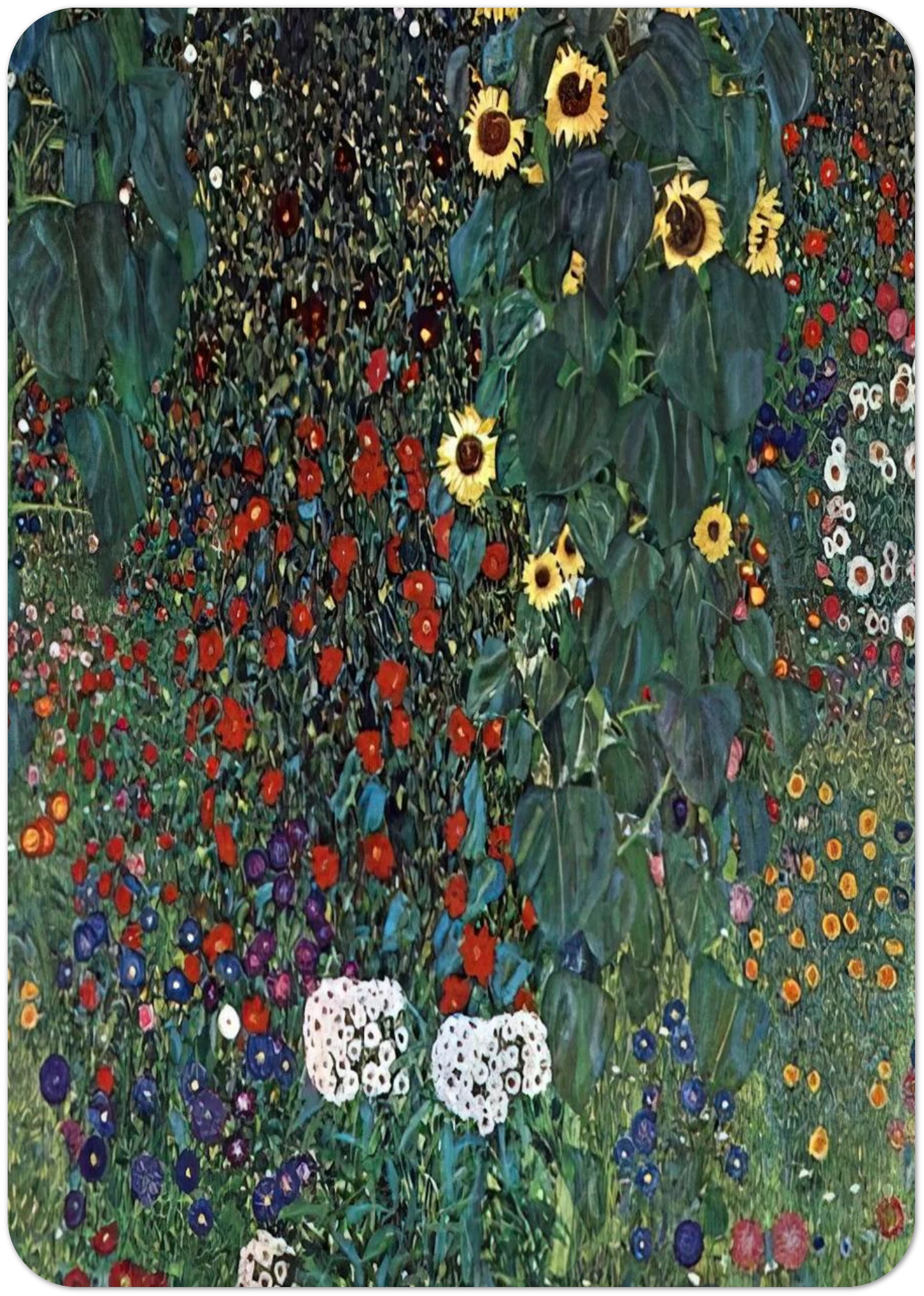 COUNTRY GARDEN WITH SUNFLOWERS 1906 By Gustav Klimt Pack of 10 Post Cards | Gustav Klimt Post Cards | A6 (10.5 x 14.8 cm) - 4.1 x 5.8 inches