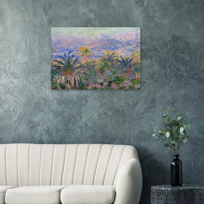 Palm Trees at Bordighera - claude monet Brushed Aluminum Print - 70x100 cm / 28x40 inches | claude monet Aluminum Print | claude monet Prints