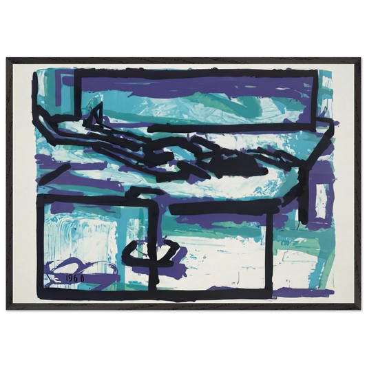 RECLINING FIGURE I - Frank Auerbach 70x100 cm / 28x40 inches Framed Art Print – Black Wooden Frame