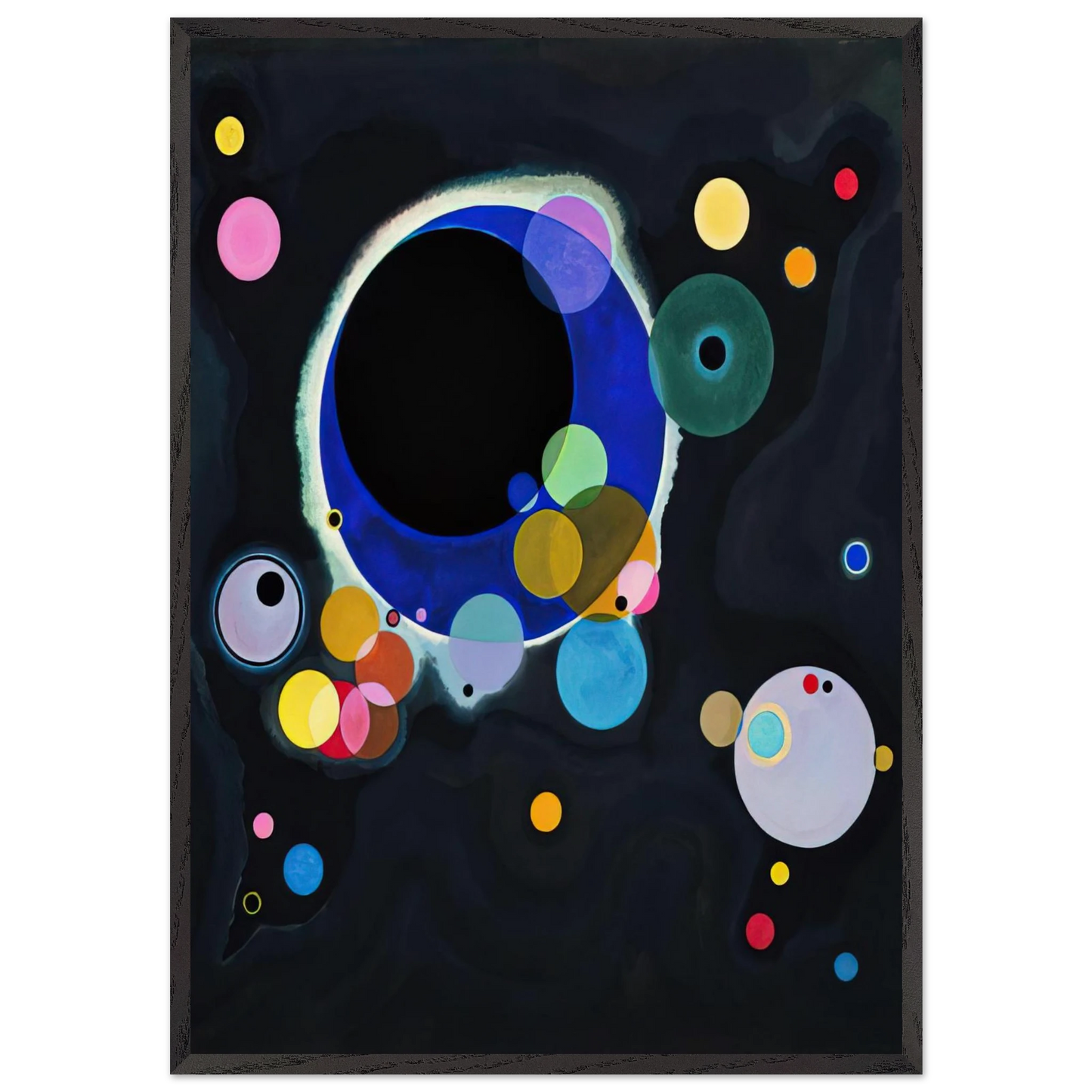 SEVERAL CIRCLES 1926 - Wassily Kandinsky 70x100 cm / 28x40 inches Framed Art Print – Black Wooden Frame