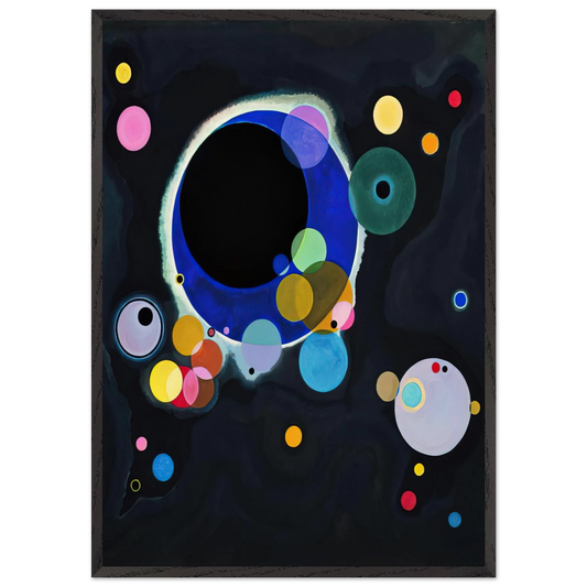 SEVERAL CIRCLES 1926 - Wassily Kandinsky 70x100 cm / 28x40 inches Framed Art Print – Black Wooden Frame
