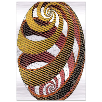 SPHERE SPIRALS - MC Escher Brushed Aluminum Print - 70x100 cm / 28x40 inches | MC Escher Aluminum Print | MC Escher Prints