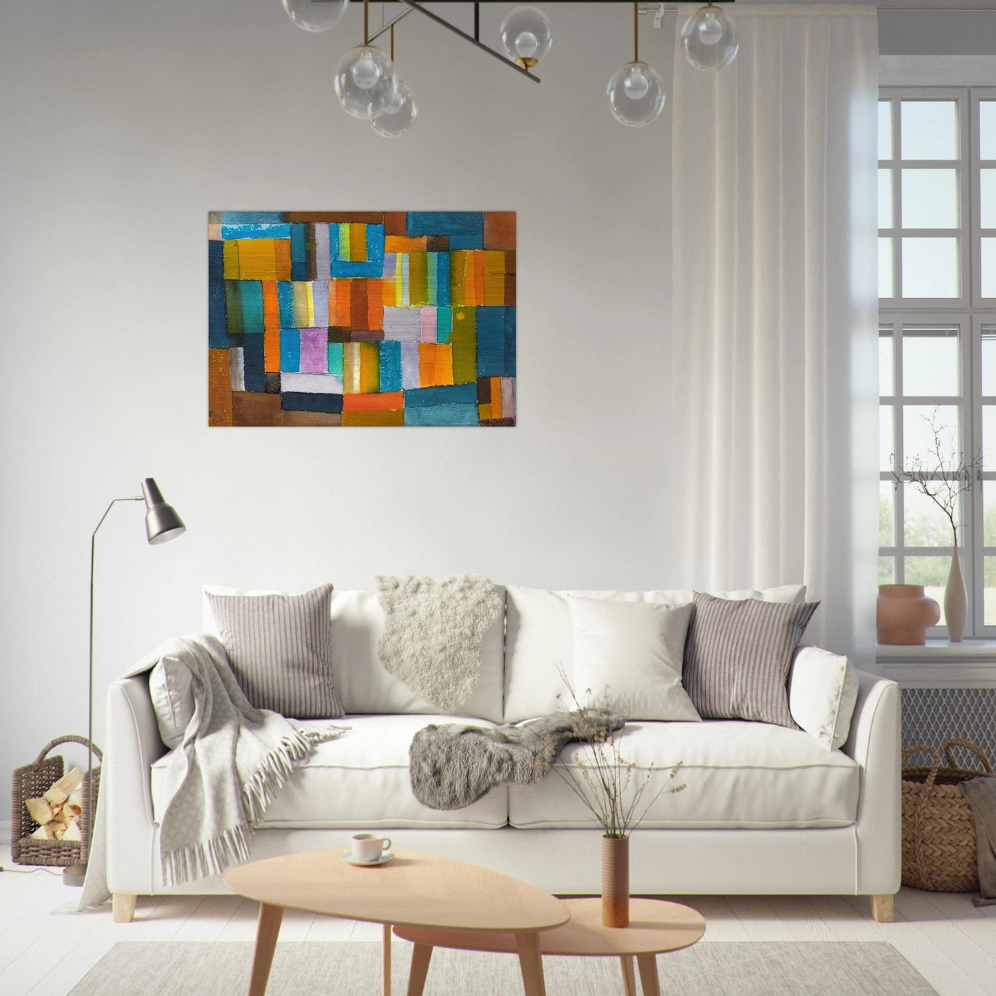 Composition in Orange and Blue-Green - 1957 - Johannes Itten Brushed Aluminum Print - 70x100 cm / 28x40 inches | Johannes Itten Aluminum Print | Johannes Itten Prints