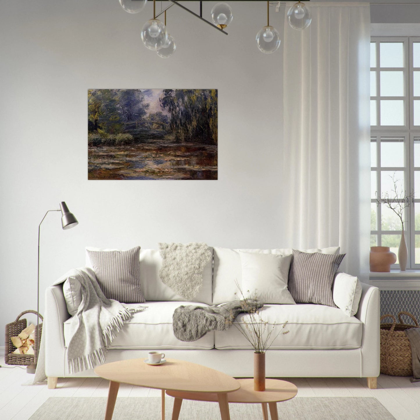 The Water Lily Pond and Bridge - claude monet Brushed Aluminum Print - 70x100 cm / 28x40 inches | claude monet Aluminum Print | claude monet Prints