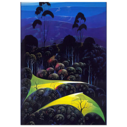 Inland from the Sea - Eyvind Earle Brushed Aluminum Print - 70x100 cm / 28x40 inches | Eyvind Earle Aluminum Print | Eyvind Earle Prints
