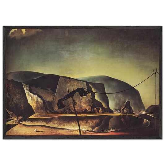 MOUNTAIN LAKE - Salvador Dali 70x100 cm / 28x40 inches Framed Art Print – Black Wooden Frame