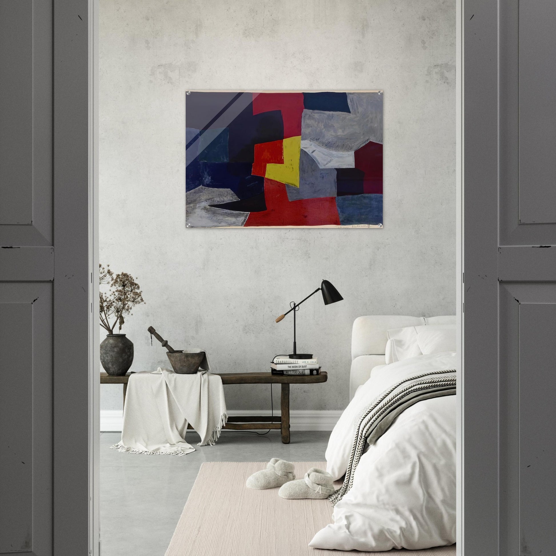 Composition grise, rouge et jaune - 1960 - Serge Poliakoff Acrylic Print - 70x100 cm / 28x40″ inches