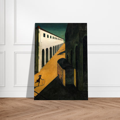 MYSTERY AND MELANCHOLY OF A STREET 1914 - Giorgio de Chirico Brushed Aluminum Print - 70x100 cm / 28x40 inches | Giorgio de Chirico Aluminum Print | Giorgio de Chirico Prints