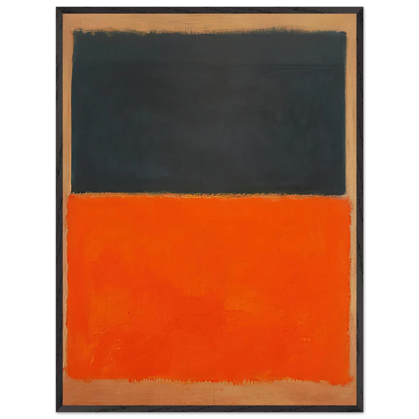 Mark Rothko - Green and Tangerine on Red - 1956 Wall Art - 21x29.7 cm / 8x12" - Premium Wooden Framed Poster With Fine Art Paper-canvas - Wood frame