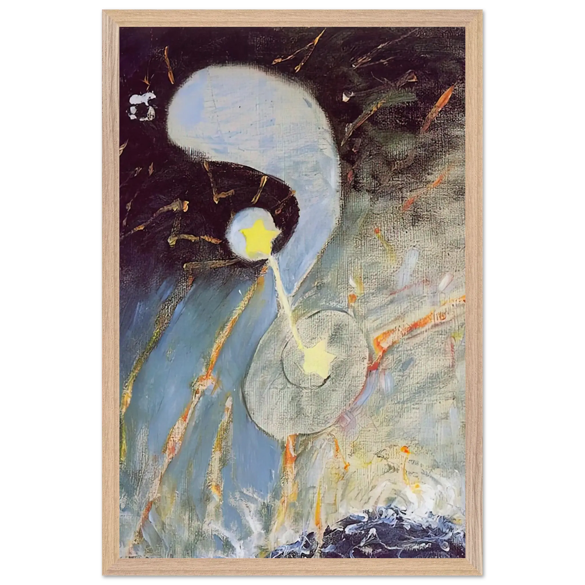 Hilma af Klint - CHAOS NR 2 1906 Wall art - 27x35 cm / 11x14 Inches - Premium Wooden Framed Poster With Fine Art Paper - Wood frame