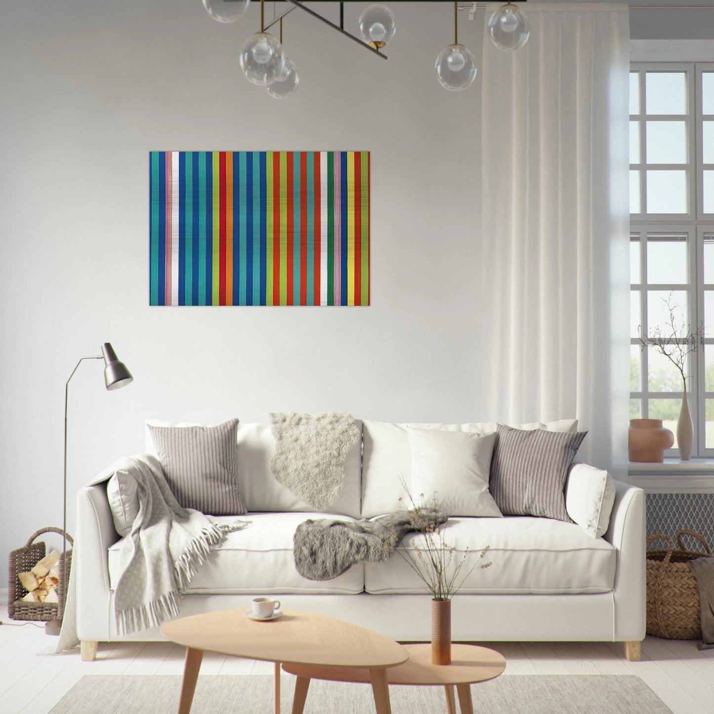 Orange Twitter - 1966 - Gene Davis Brushed Aluminum Print - 70x100 cm / 28x40 inches | Gene Davis Aluminum Print | Gene Davis Prints