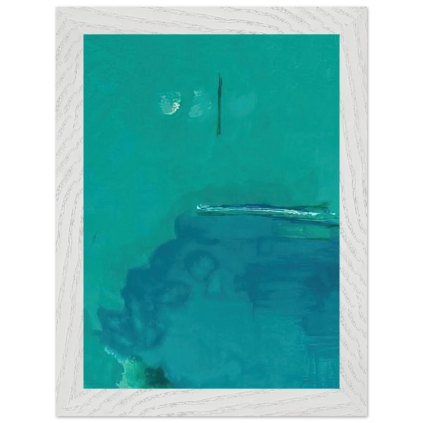 Helen Frankenthaler - Contentment Island - 2004 Wall art - 27x35 cm / 11x14 inches - Premium Wooden Framed Poster With Fine Art Paper-canvas - White frame