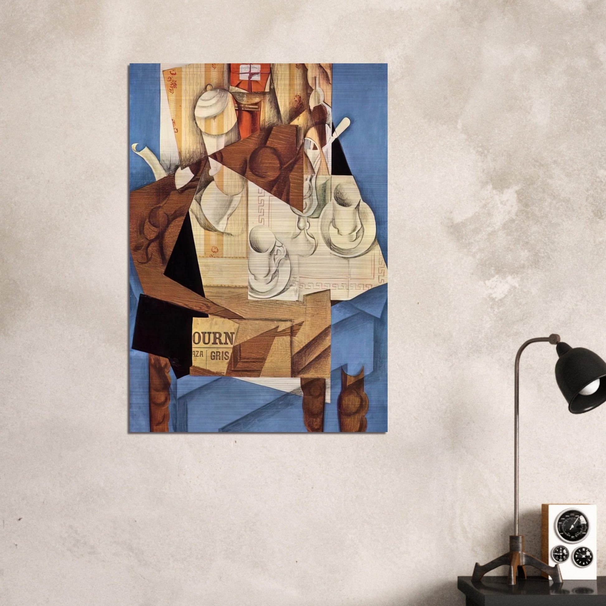 BREAKFAST 1914 - Juan Gris Brushed Aluminum Print - 70x100 cm / 28x40 inches | Juan Gris Aluminum Print | Juan Gris Prints