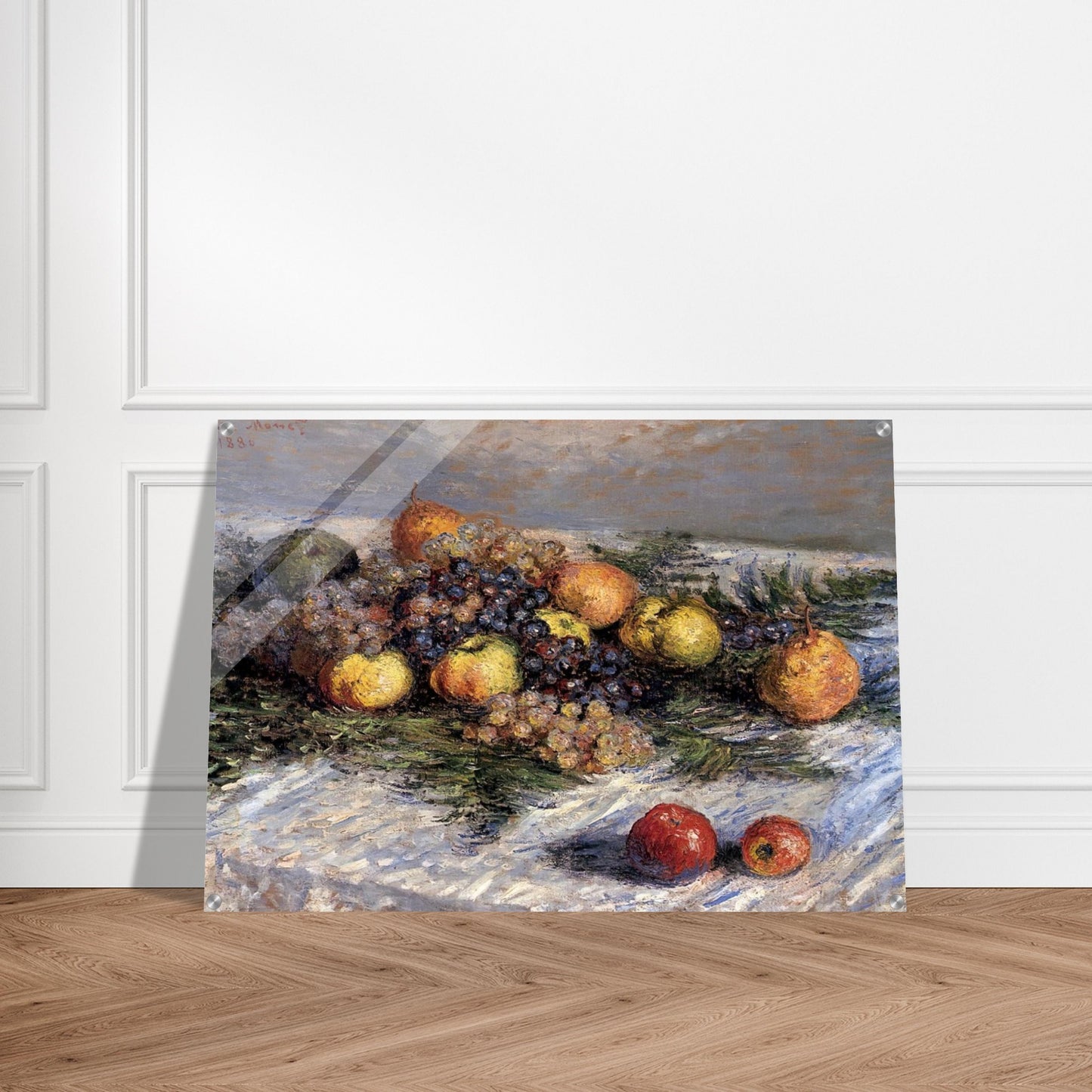 Still Life with Pears and Grapes - claude monet Acrylic Print - 70x100 cm / 28x40″ inches
